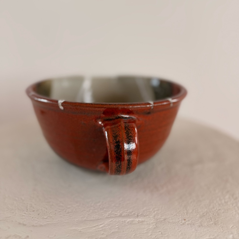 STUDIO POTTERY BATTER BOWL HANDLE/SPOUT HAND-MADE MID-CENTURY MODERN‎ CERAMICS - Picture 5 of 14